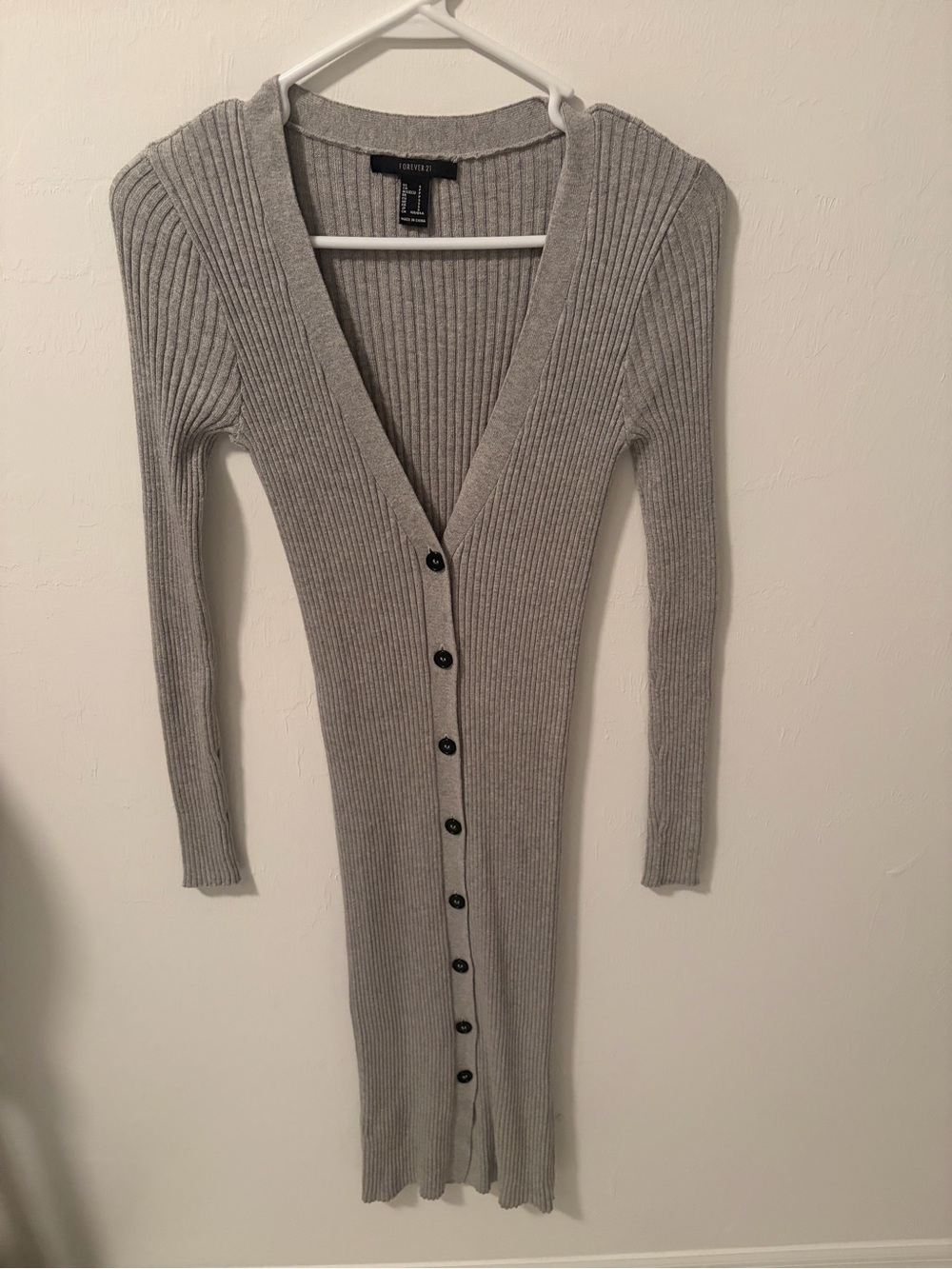 Ribbed Button Front Long Sleeve Sweater
